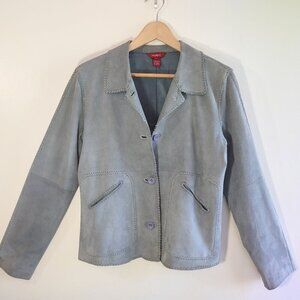 Sundance Suede Leather Jacket Size 6 Sage Green Whipstitch Western Cowgirl